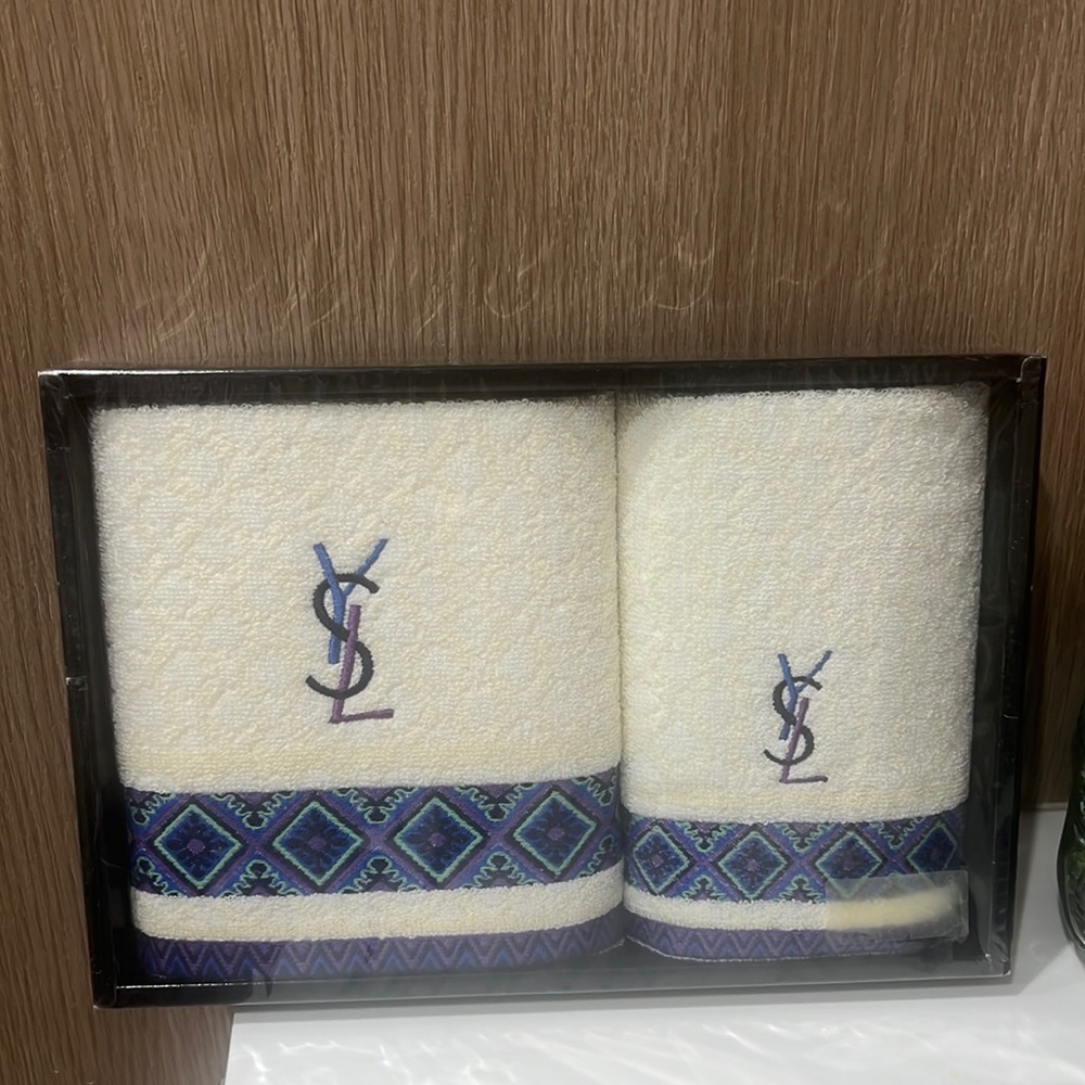 YSL hand towels NIB- authentic- rare